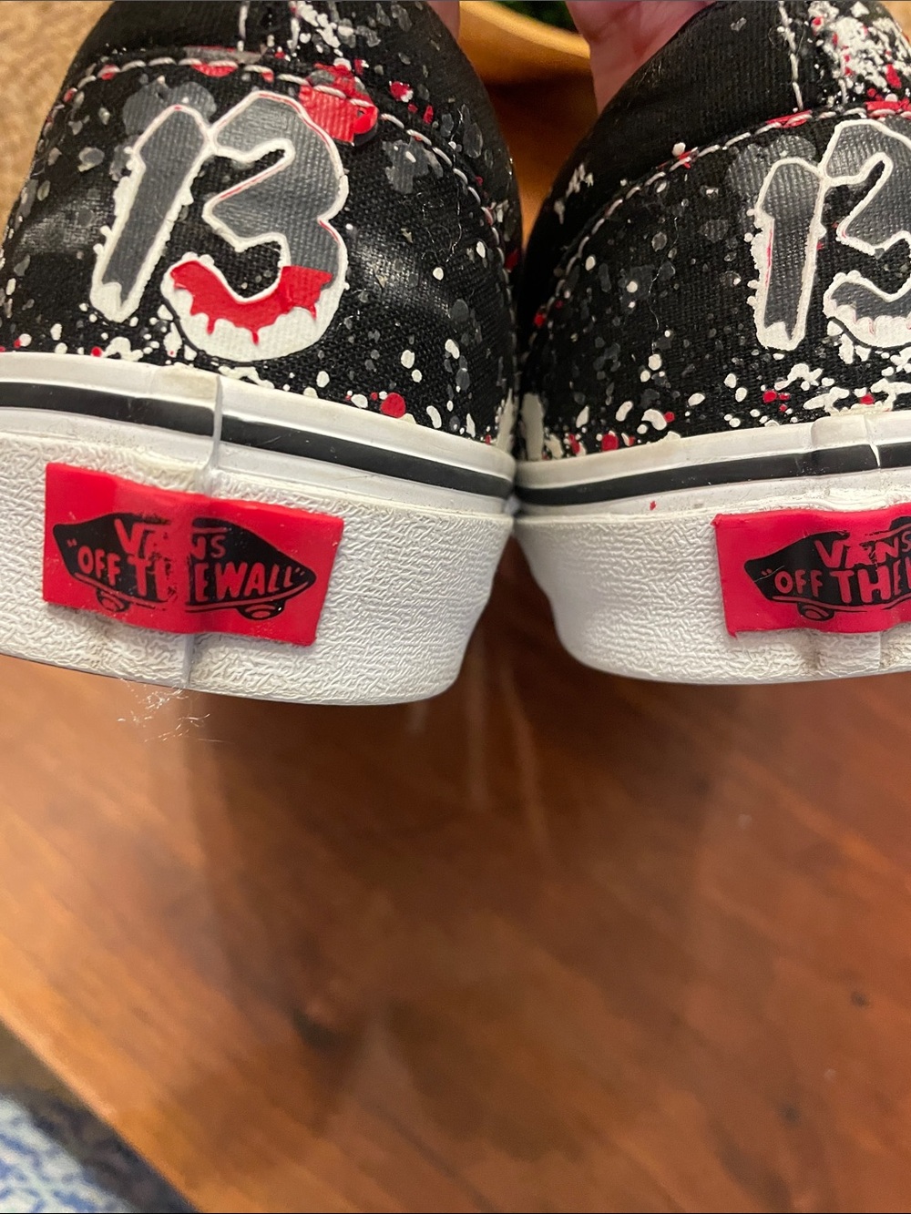 Vans J Voorhees Black/White/Red Friday the 13th Slip-On Graphic Shoes - Picture 9 of 11